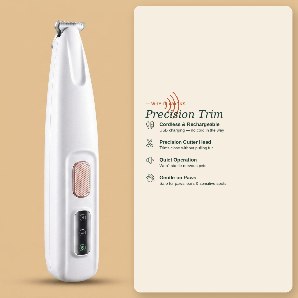 The Precision Trim — Quiet Pet Grooming Clipper